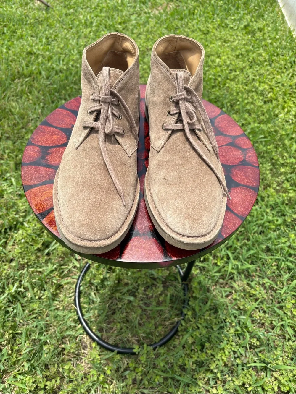 Men's Suede Chukka Vince “Jerome” Boots in Light Brown Size 12